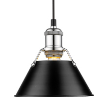 Golden Canada 3306-S CH-BLK - Yep by Golden Lighting Orwell 1-light 8in Pendant in Chrome and Matte Black shade